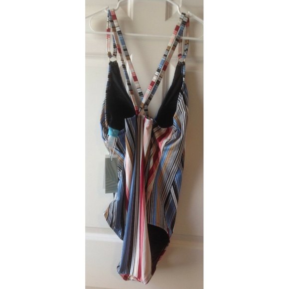 NWT Coastal Blue Striped One Piece Swimsuit - XL - Picture 4 of 8